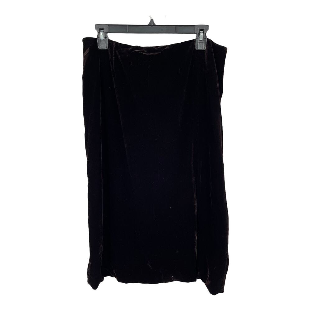 Theory Skirt Slit Pencil Skirt in Stretch Velvet brown size 14